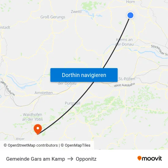 Gemeinde Gars am Kamp to Opponitz map