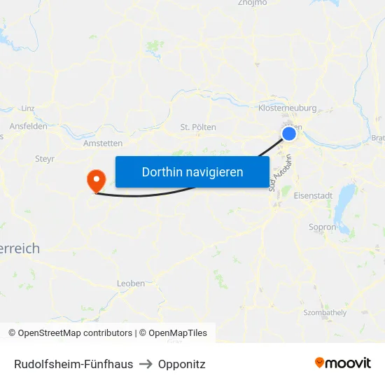 Rudolfsheim-Fünfhaus to Opponitz map