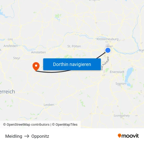 Meidling to Opponitz map