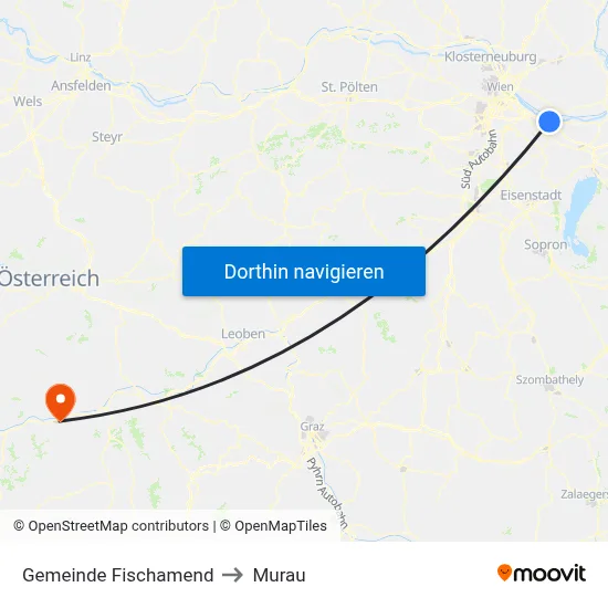 Gemeinde Fischamend to Murau map