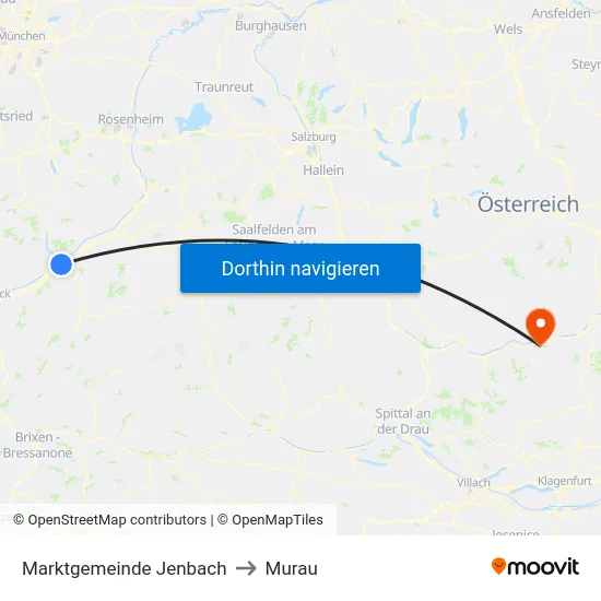 Marktgemeinde Jenbach to Murau map