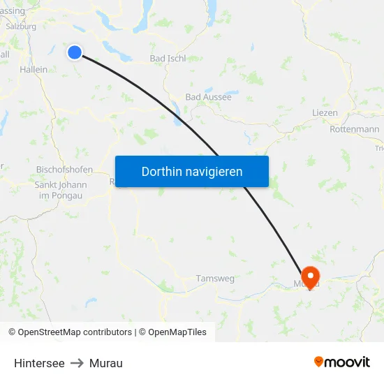 Hintersee to Murau map