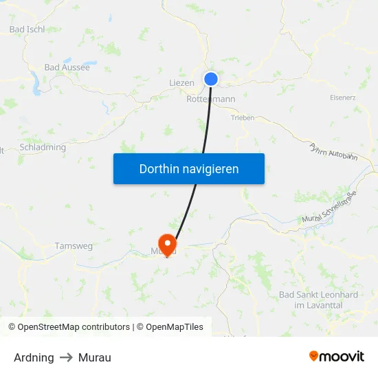 Ardning to Murau map