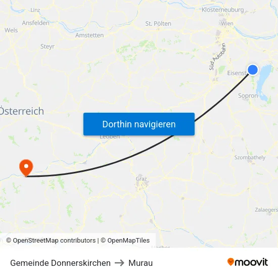 Gemeinde Donnerskirchen to Murau map