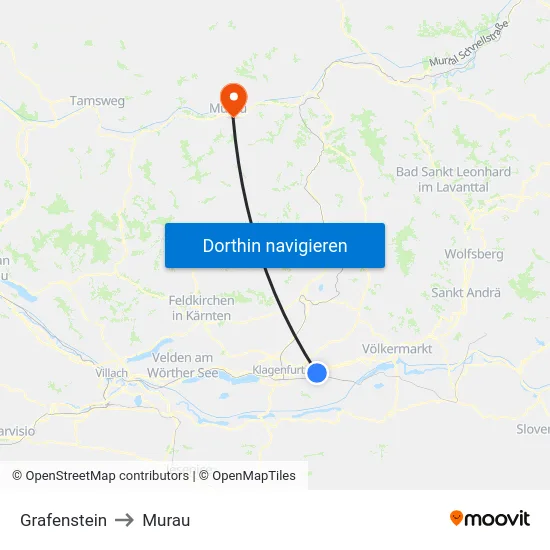 Grafenstein to Murau map