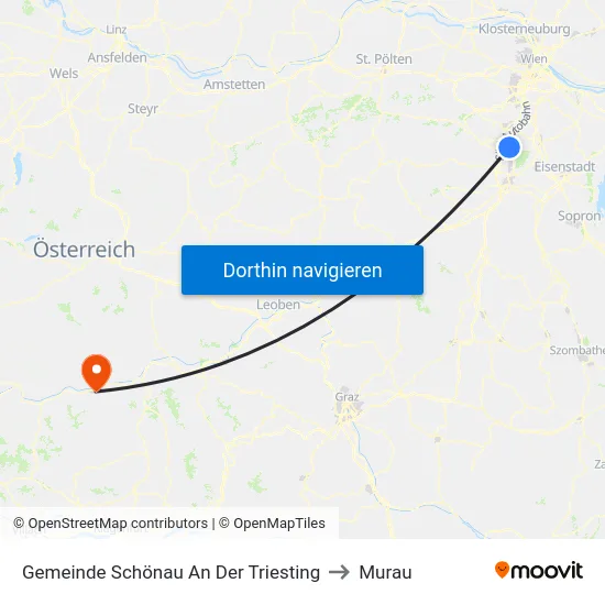 Gemeinde Schönau An Der Triesting to Murau map