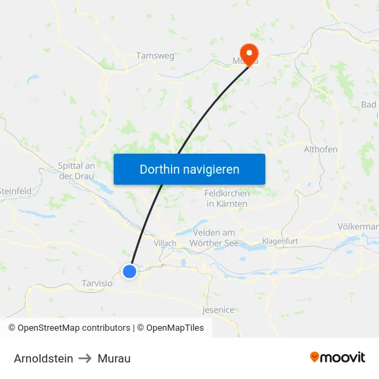 Arnoldstein to Murau map