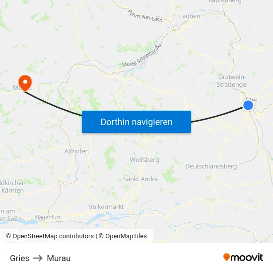 Gries to Murau map
