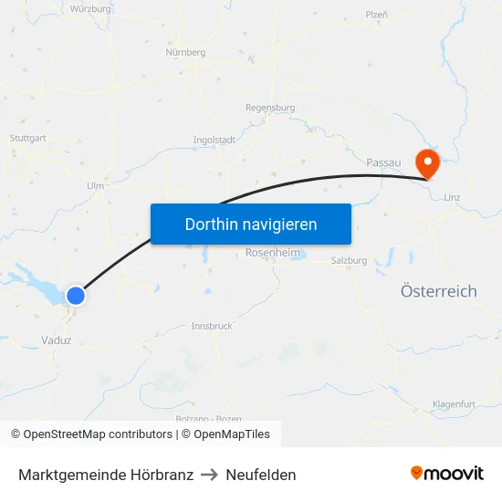 Marktgemeinde Hörbranz to Neufelden map