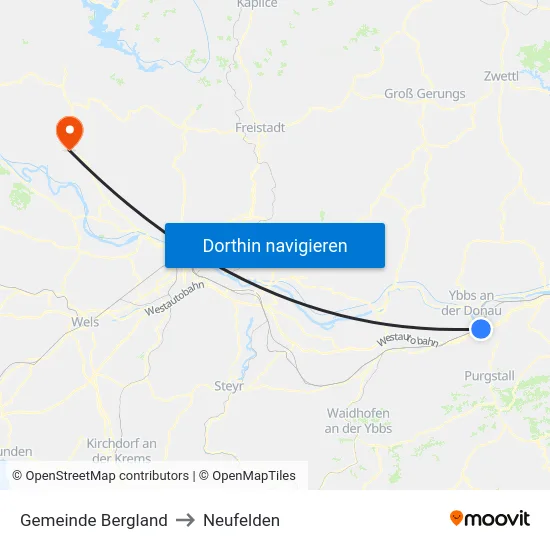 Gemeinde Bergland to Neufelden map