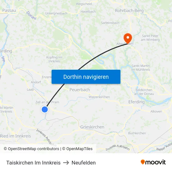 Taiskirchen Im Innkreis to Neufelden map