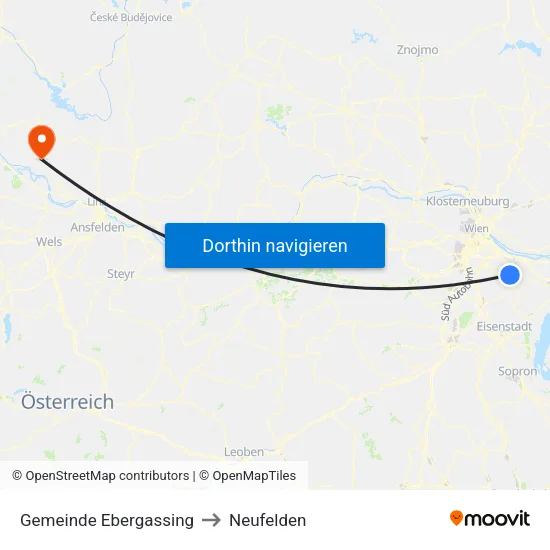 Gemeinde Ebergassing to Neufelden map