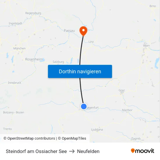 Steindorf am Ossiacher See to Neufelden map