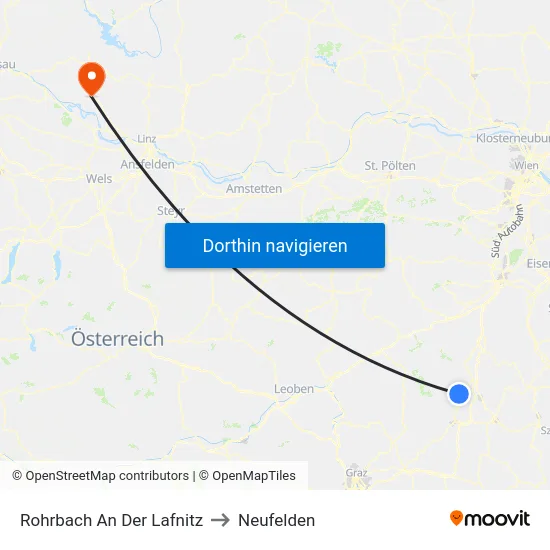 Rohrbach An Der Lafnitz to Neufelden map