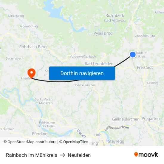 Rainbach Im Mühlkreis to Neufelden map