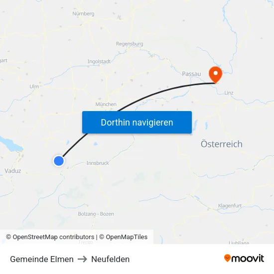 Gemeinde Elmen to Neufelden map