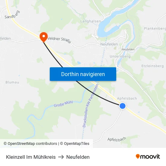 Kleinzell Im Mühlkreis to Neufelden map