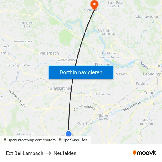 Edt Bei Lambach to Neufelden map