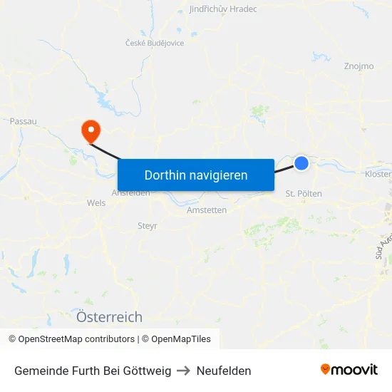Gemeinde Furth Bei Göttweig to Neufelden map