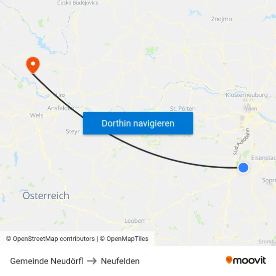 Gemeinde Neudörfl to Neufelden map