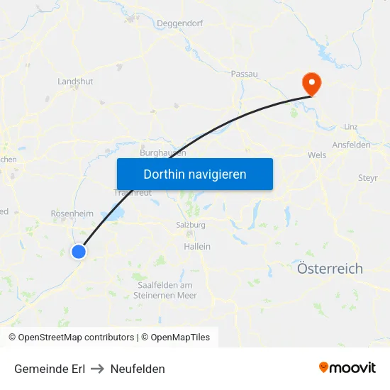 Gemeinde Erl to Neufelden map