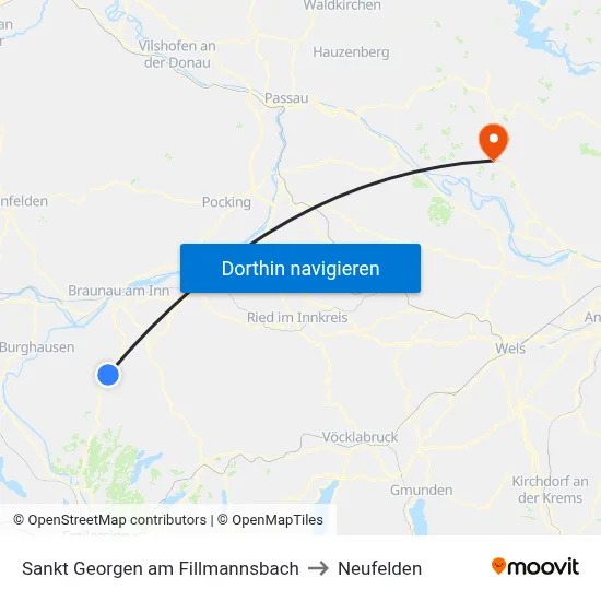 Sankt Georgen am Fillmannsbach to Neufelden map