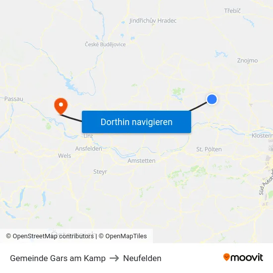 Gemeinde Gars am Kamp to Neufelden map