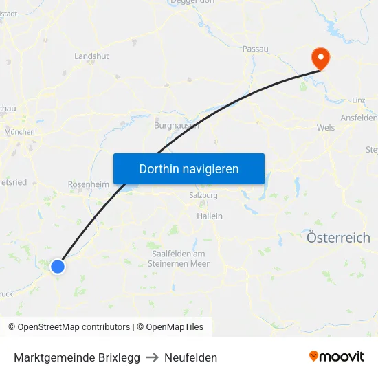 Marktgemeinde Brixlegg to Neufelden map