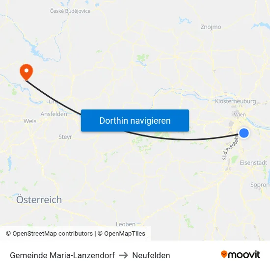 Gemeinde Maria-Lanzendorf to Neufelden map