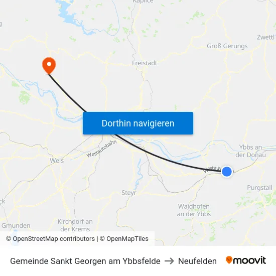 Gemeinde Sankt Georgen am Ybbsfelde to Neufelden map
