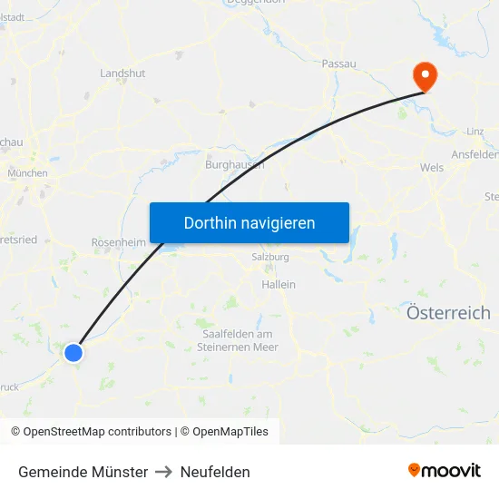 Gemeinde Münster to Neufelden map