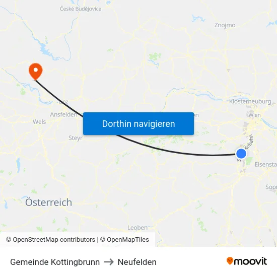 Gemeinde Kottingbrunn to Neufelden map
