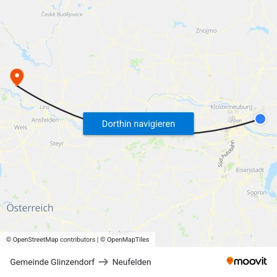 Gemeinde Glinzendorf to Neufelden map