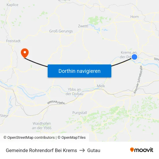 Gemeinde Rohrendorf Bei Krems to Gutau map