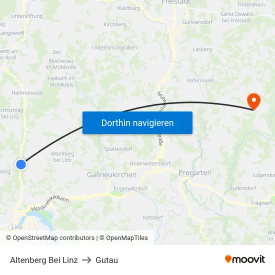 Altenberg Bei Linz to Gutau map