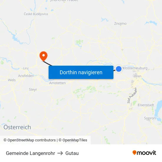 Gemeinde Langenrohr to Gutau map