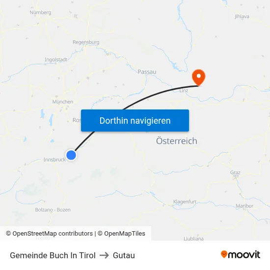 Gemeinde Buch In Tirol to Gutau map