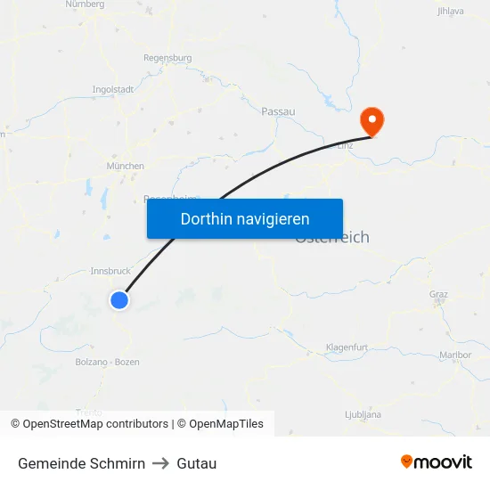 Gemeinde Schmirn to Gutau map