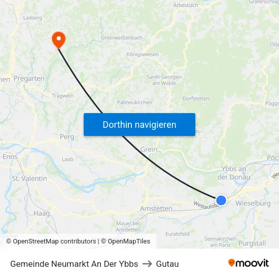 Gemeinde Neumarkt An Der Ybbs to Gutau map