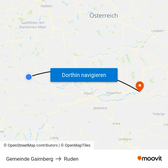 Gemeinde Gaimberg to Ruden map