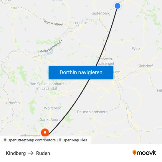 Kindberg to Ruden map
