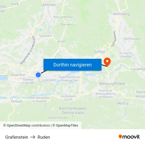 Grafenstein to Ruden map
