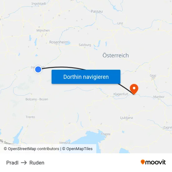 Pradl to Ruden map