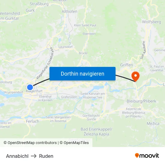 Annabichl to Ruden map