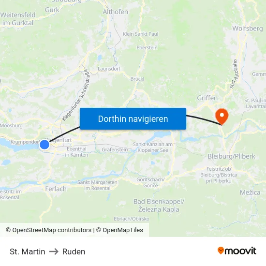 St. Martin to Ruden map