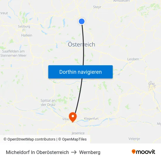Micheldorf In Oberösterreich to Wernberg map