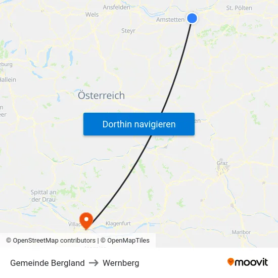 Gemeinde Bergland to Wernberg map