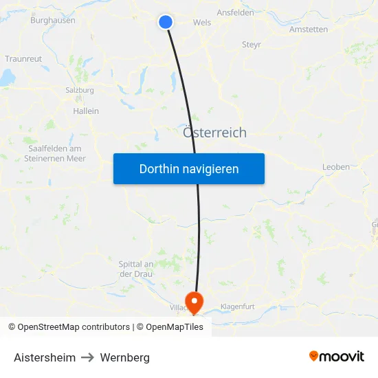 Aistersheim to Wernberg map