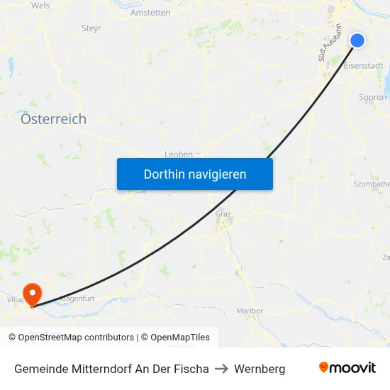 Gemeinde Mitterndorf An Der Fischa to Wernberg map