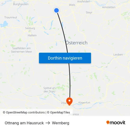 Ottnang am Hausruck to Wernberg map